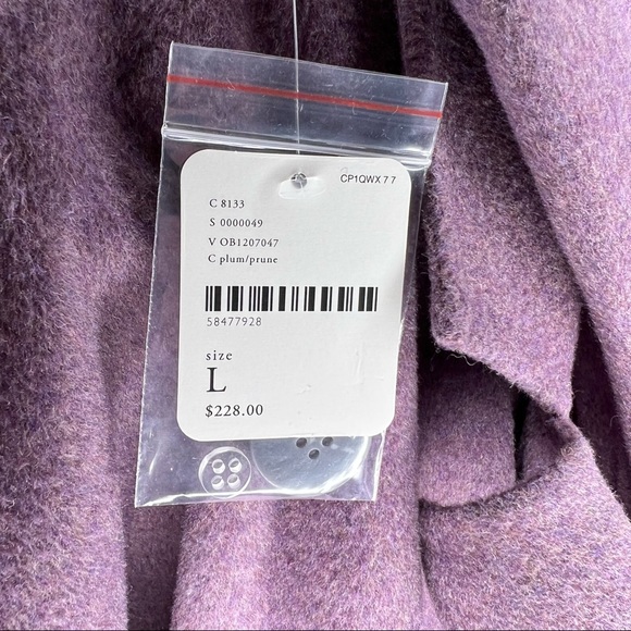 NWT FREE PEOPLE Adore You Wool Long Coat Purple Large - Picture 4 of 6